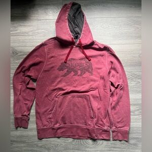 The North Face Red Men’s Bear Logo Black Lined Cotton Long Sleeve Hoodie Size L